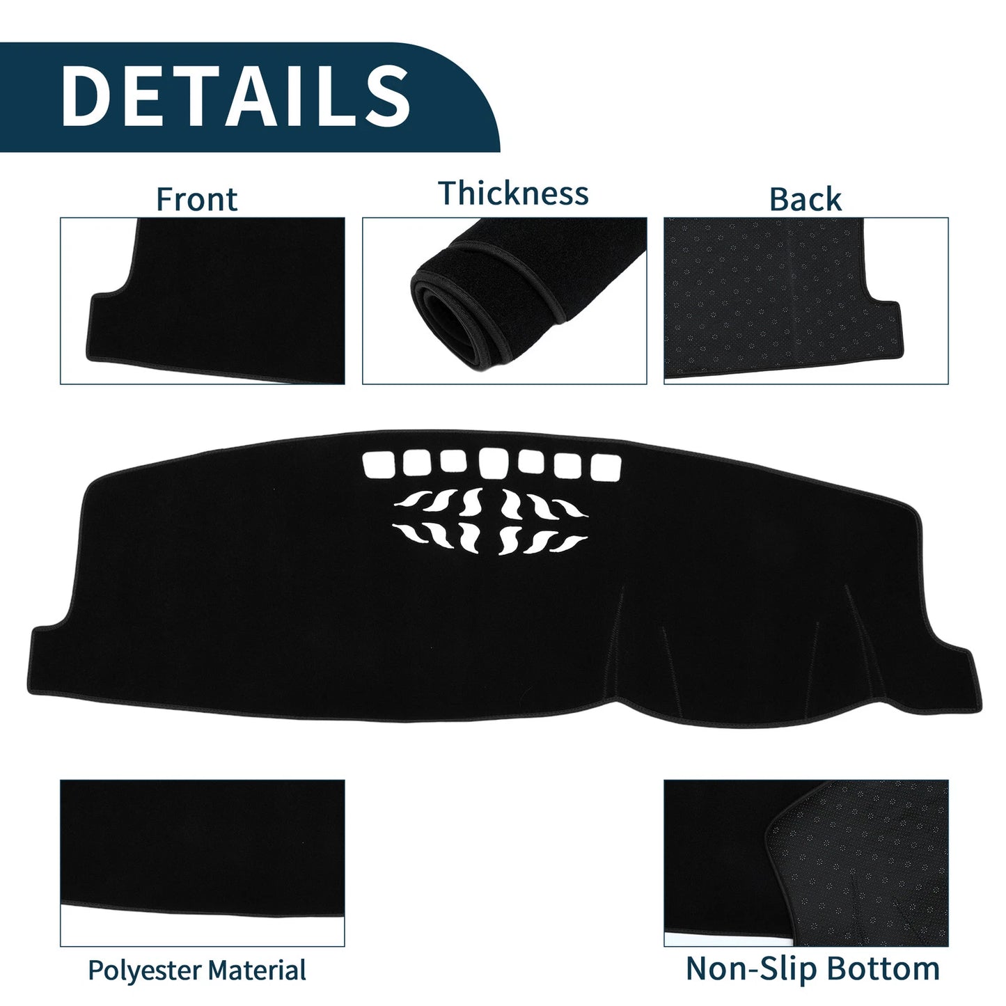 Dashboard Dash Cover Mat for Volvo S90 (2017–2019) Sun Protector Black