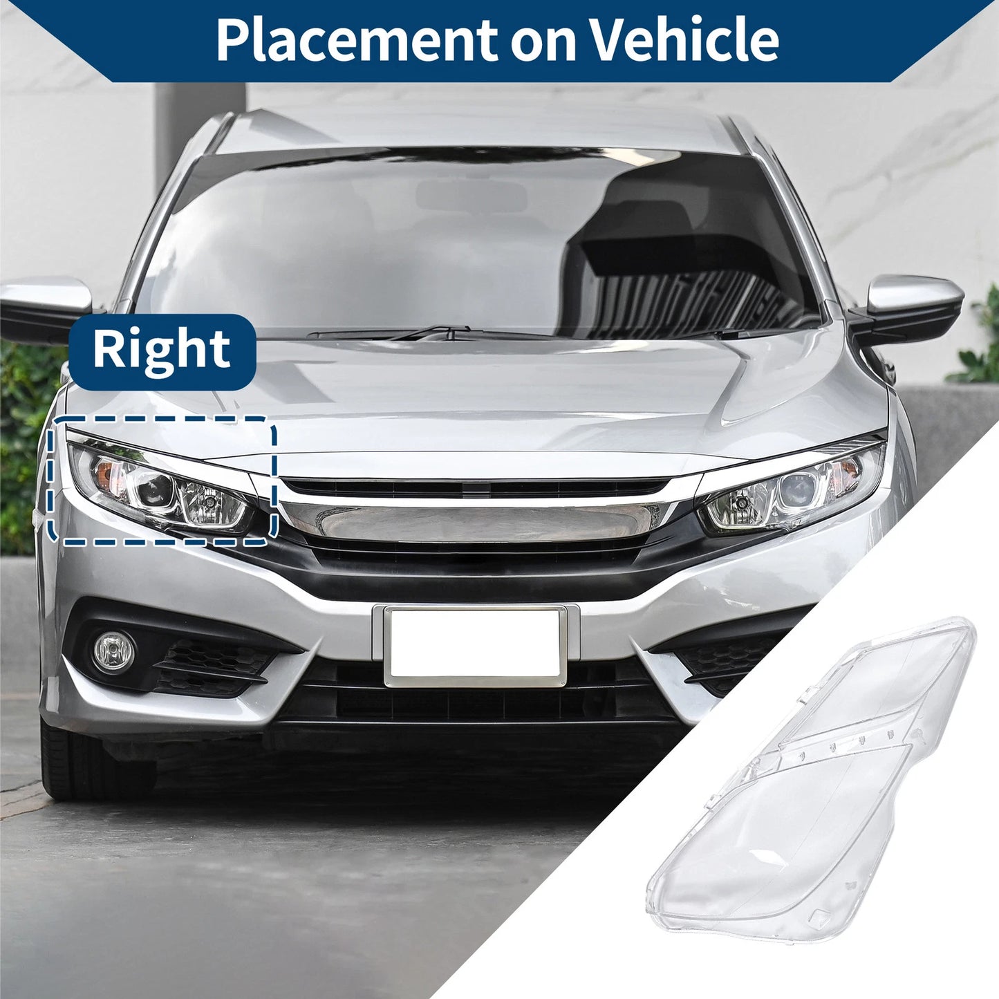 1 Pc Headlight Lens Cover for Mercedes-Benz E350 (2009–2016) No. 2078205461