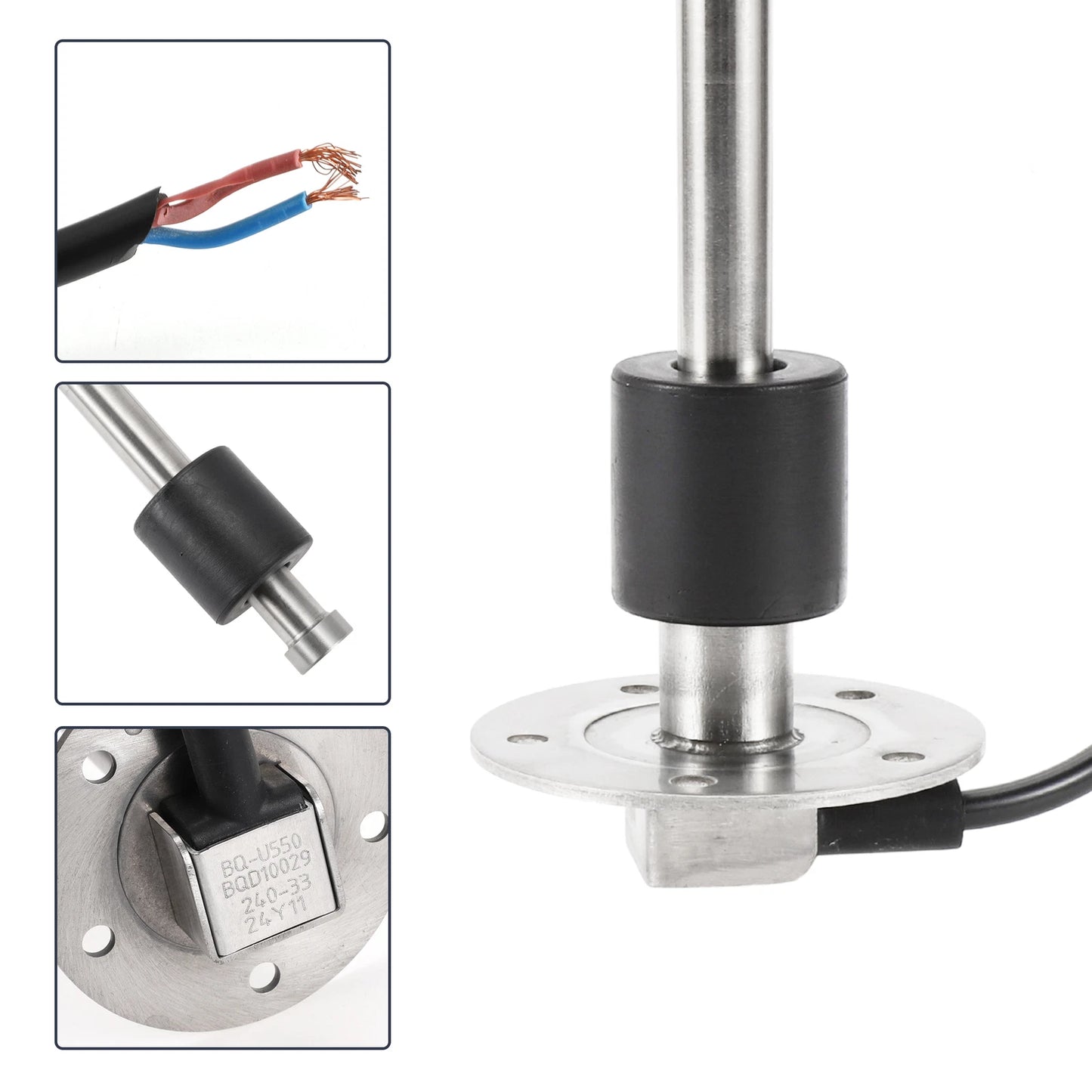 Fuel Sending Unit and Gauge Kit 240-33 Ohm for Boat Truck Vehicle (550mm)