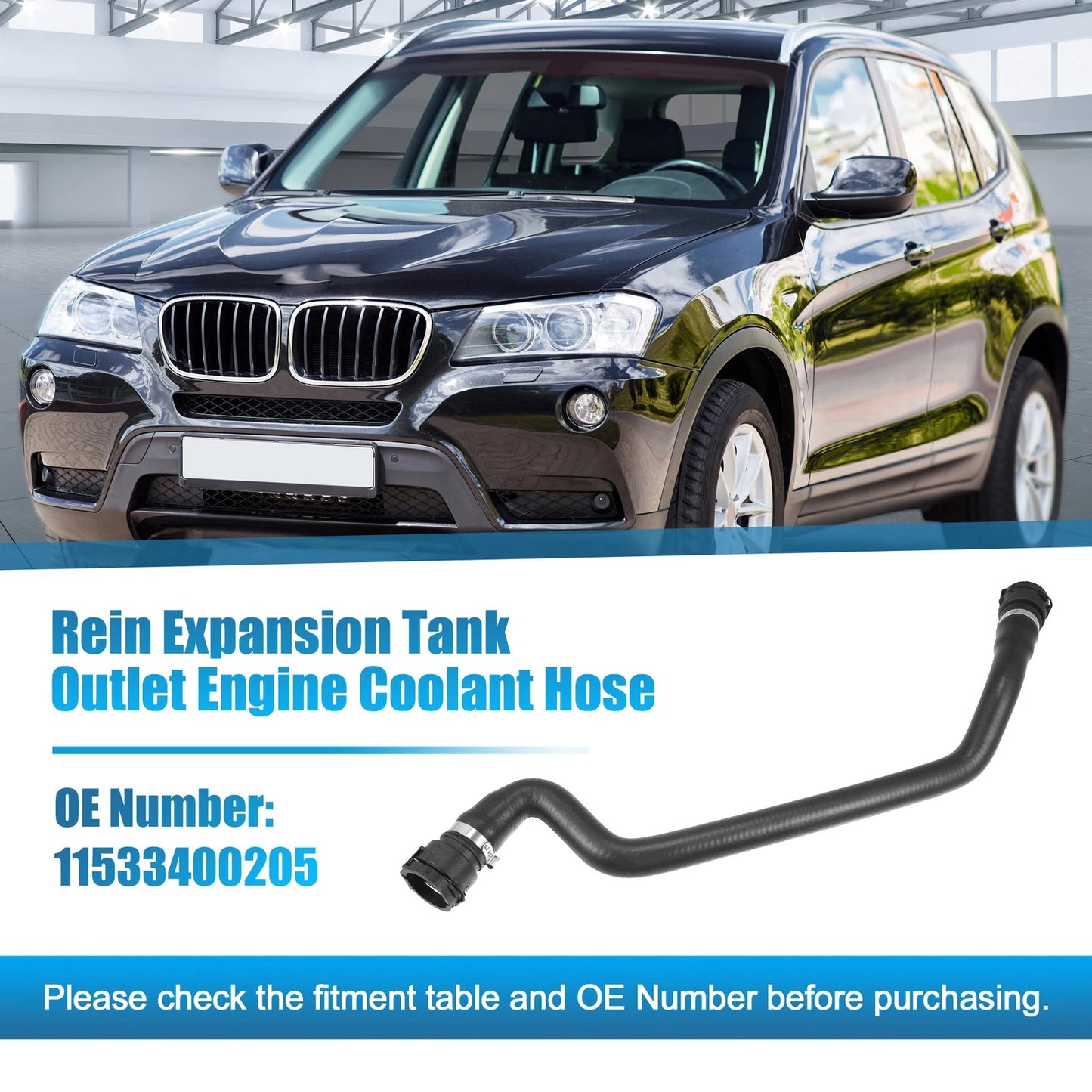 Rein Engine Coolant Hose for BMW X3 2.5L (2004–2010) No. 11533400205
