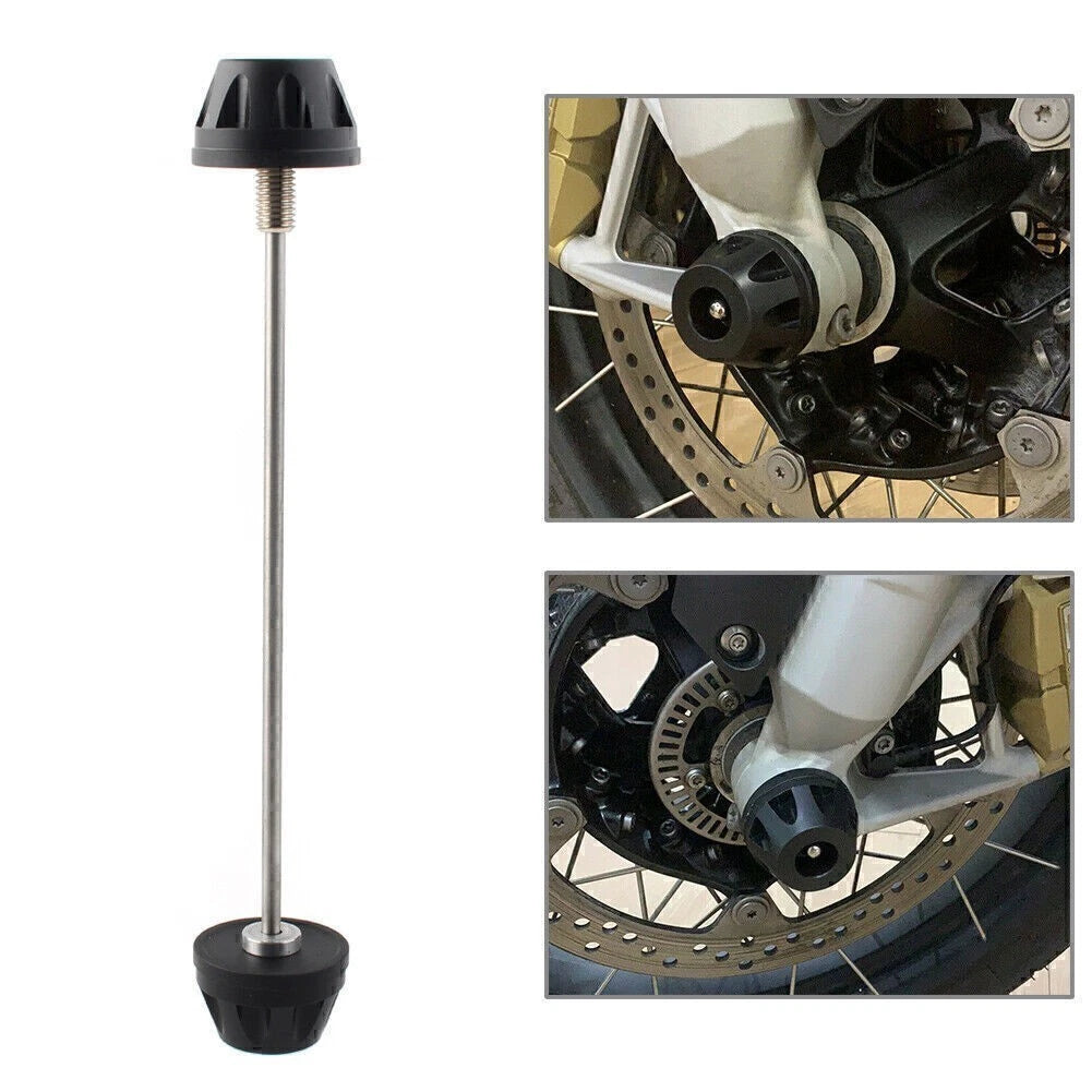 Set of 2 Black Front Wheel Sliders for BMW R1200GS LC/ADV (2013–2019) R1250GS/ADV (2019–2021)