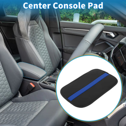 Armrest Cushion Pad for Car (12.20"x7.48", Microfiber Leather, Black)