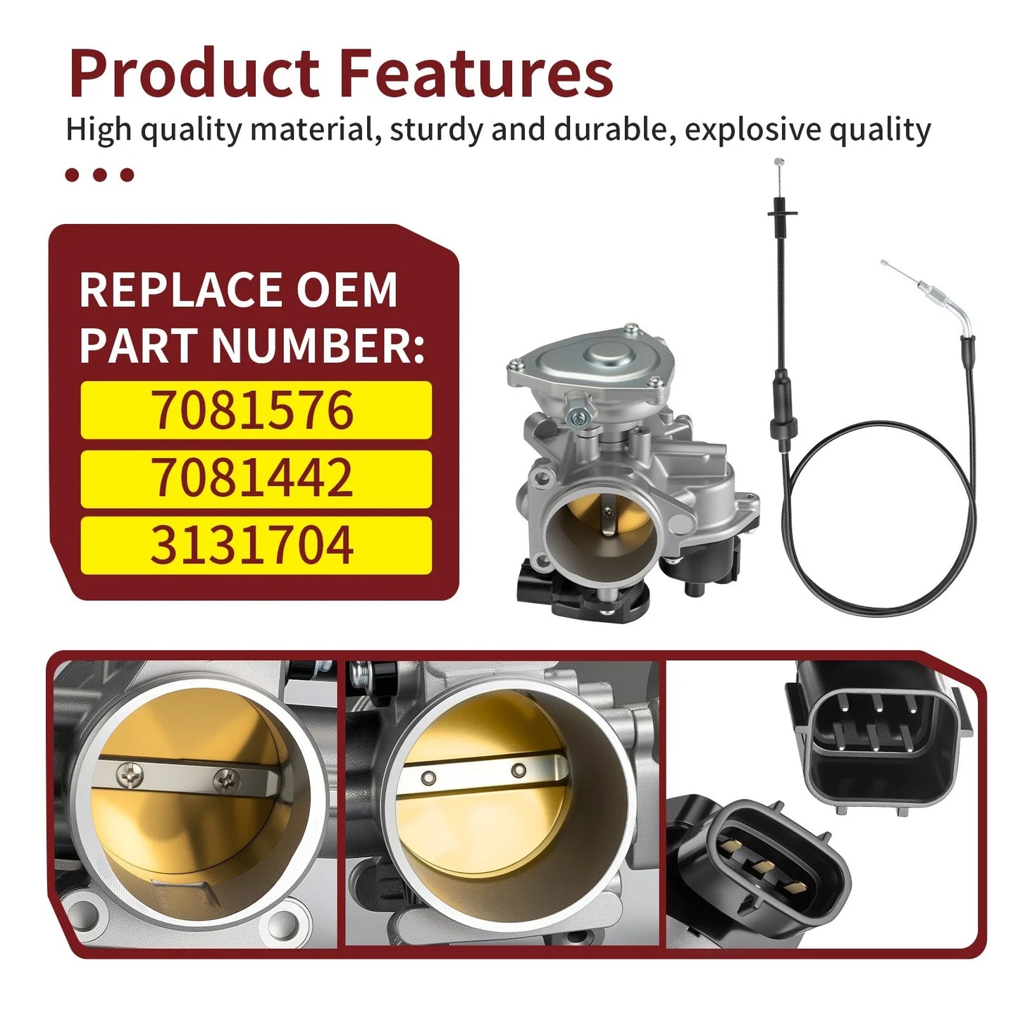 Throttle Body & Cable for Polaris Sportsman 550 X2 550 (2010-2011)