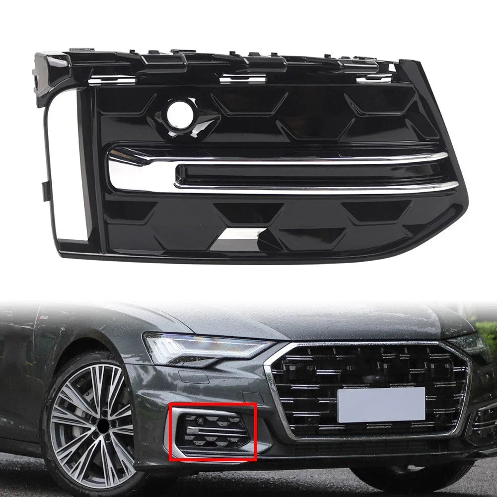 Right Front Fog Light Frame Cover with Chrome Trim for Audi A6 C8 S6 (2023-25)