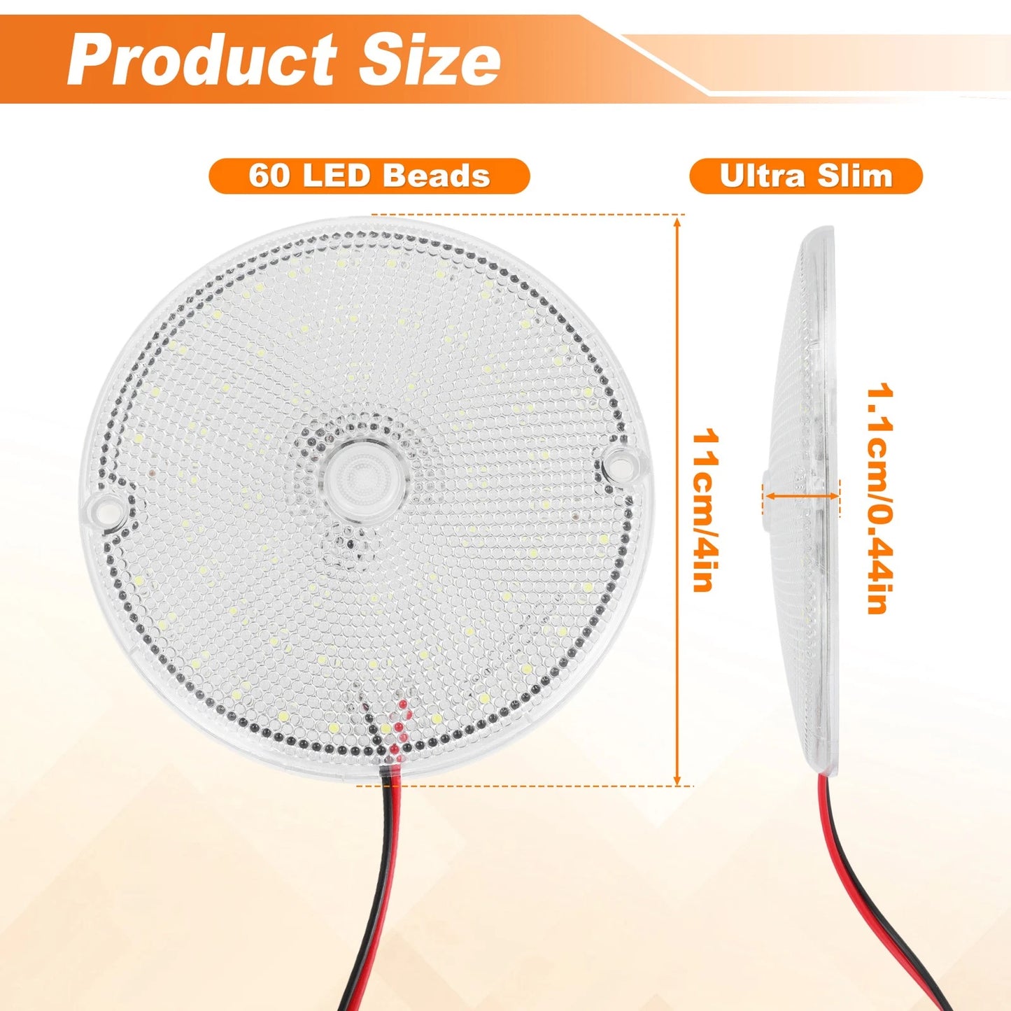 LED Interior Dome Light for Car SUV RV Van (12V 24V)