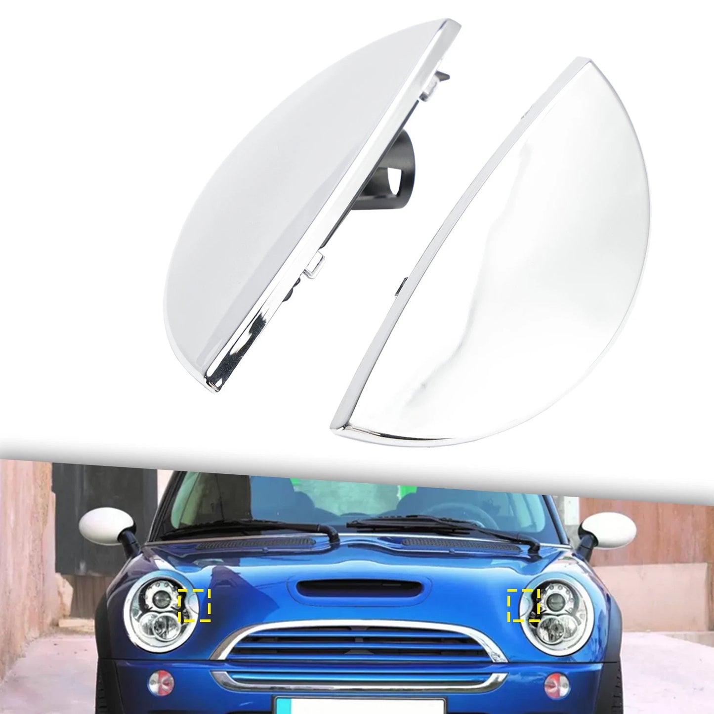 2X Headlight Washer Cover 63126922155 for Mini Cooper R50 R52 R53 (2002–2008)