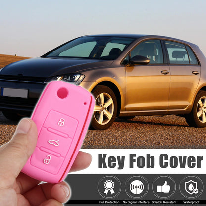 Pink Silicone Key Fob Shell for Volkswagen GTI CC (2010–2017)