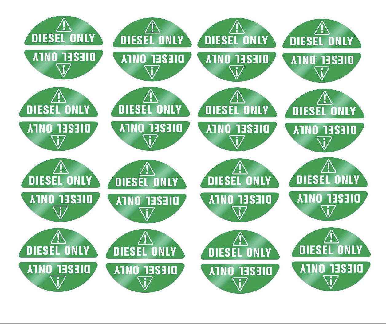 16 Pair Diesel Only Sticker Decal for Fuel Door (Universal)