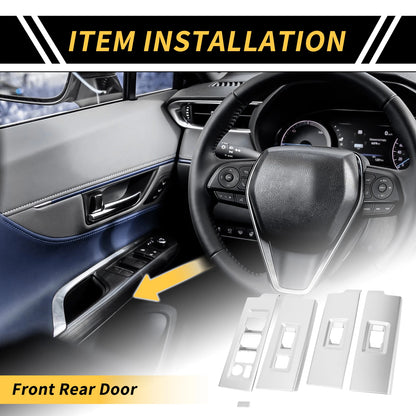 Set of 2 Front Rear Door Window Switch Panel Cover Trim for Toyota Tundra (2022–2024)