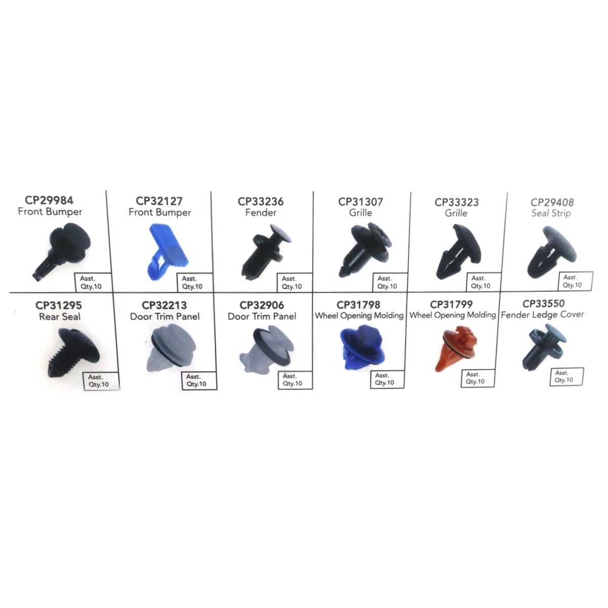 Set of 4 Bumper Grille Retainer Clips for Toyota Tacoma (2016–2023)