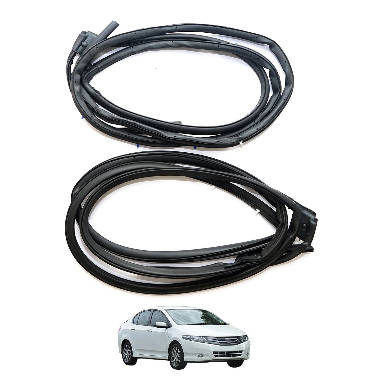 Set of 2 Rear Door Weatherstrip Rubber Seals for Honda City Sedan (2008–2013)