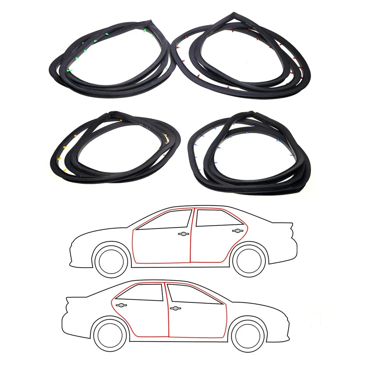 Set of 2 Weatherstrip Seals for Datsun Bluebird 810 (1976–1979)