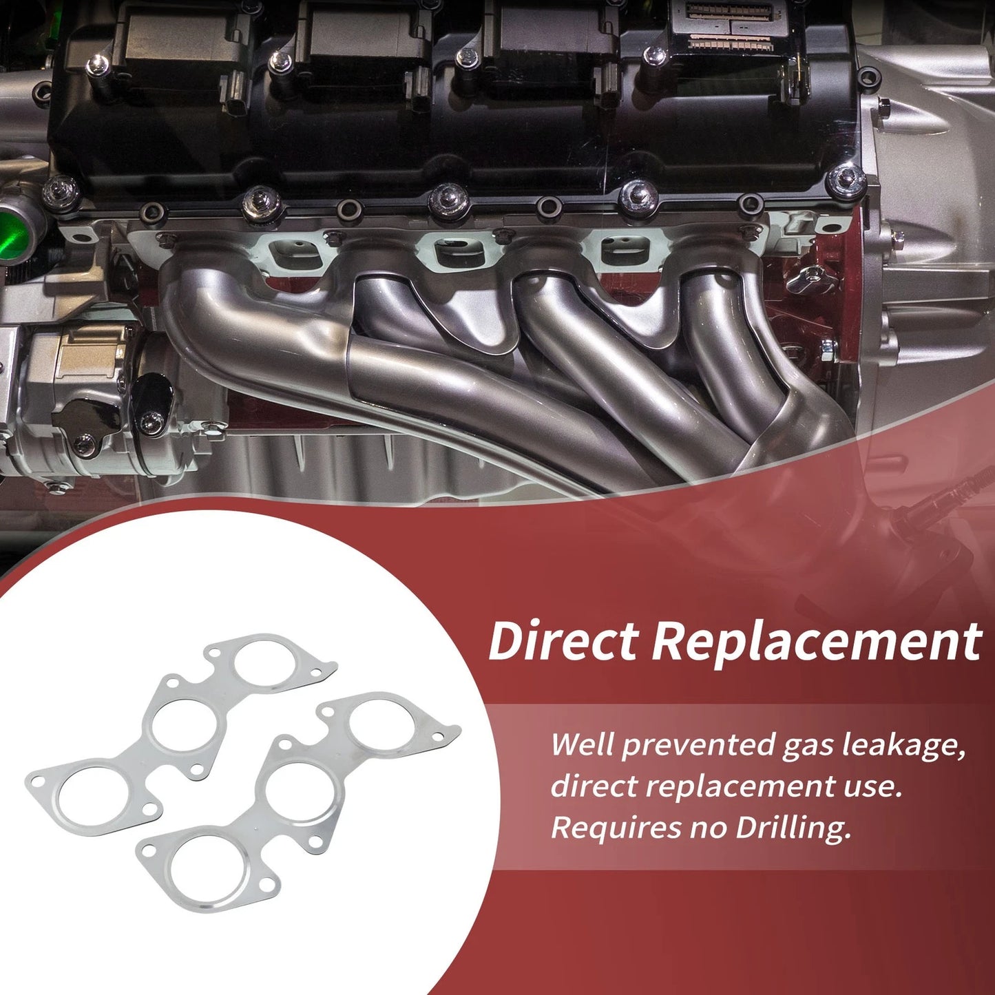 2X Exhaust Manifold Header Gasket for Toyota Tacoma (2006–2014) No. 1717331010