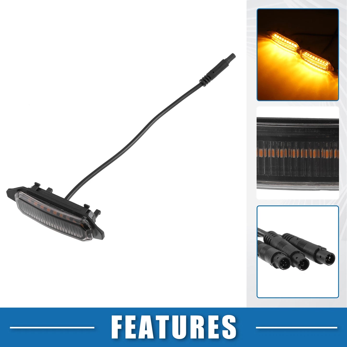 Front Grille LED Lights Set for Toyota RAV4 (2019–2022) Amber Black