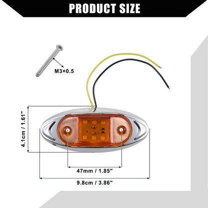 Set of 4 Oval Trailer Marker Lights for RV Truck Boat