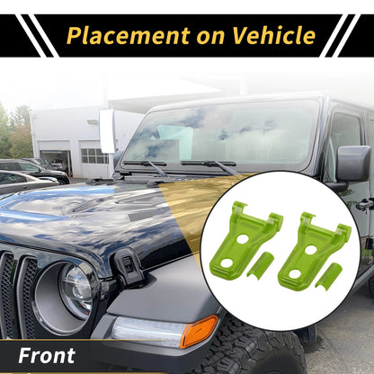 1 Pair Engine Hood Hinge Cover for Jeep Wrangler JL JLU (2018–2024) Green
