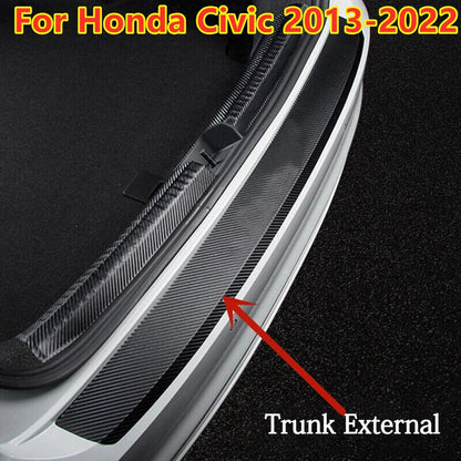 PU Leather Rear Bumper Sill Protector Plate Cover for Honda Civic (2013–2022)