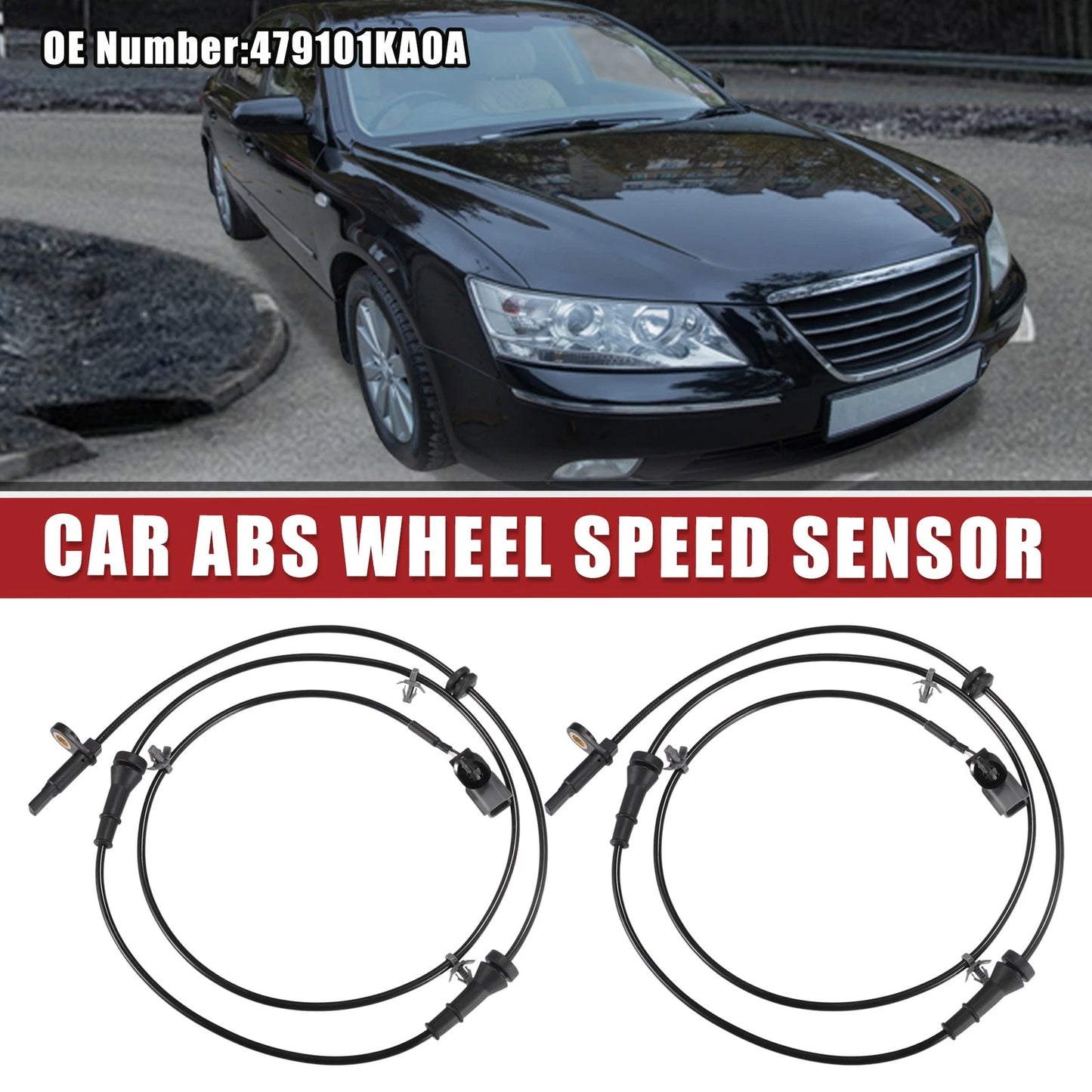 2 Pcs ABS Wheel Speed Sensor for Nissan Juke (2010–2019) No. 479101KA0A