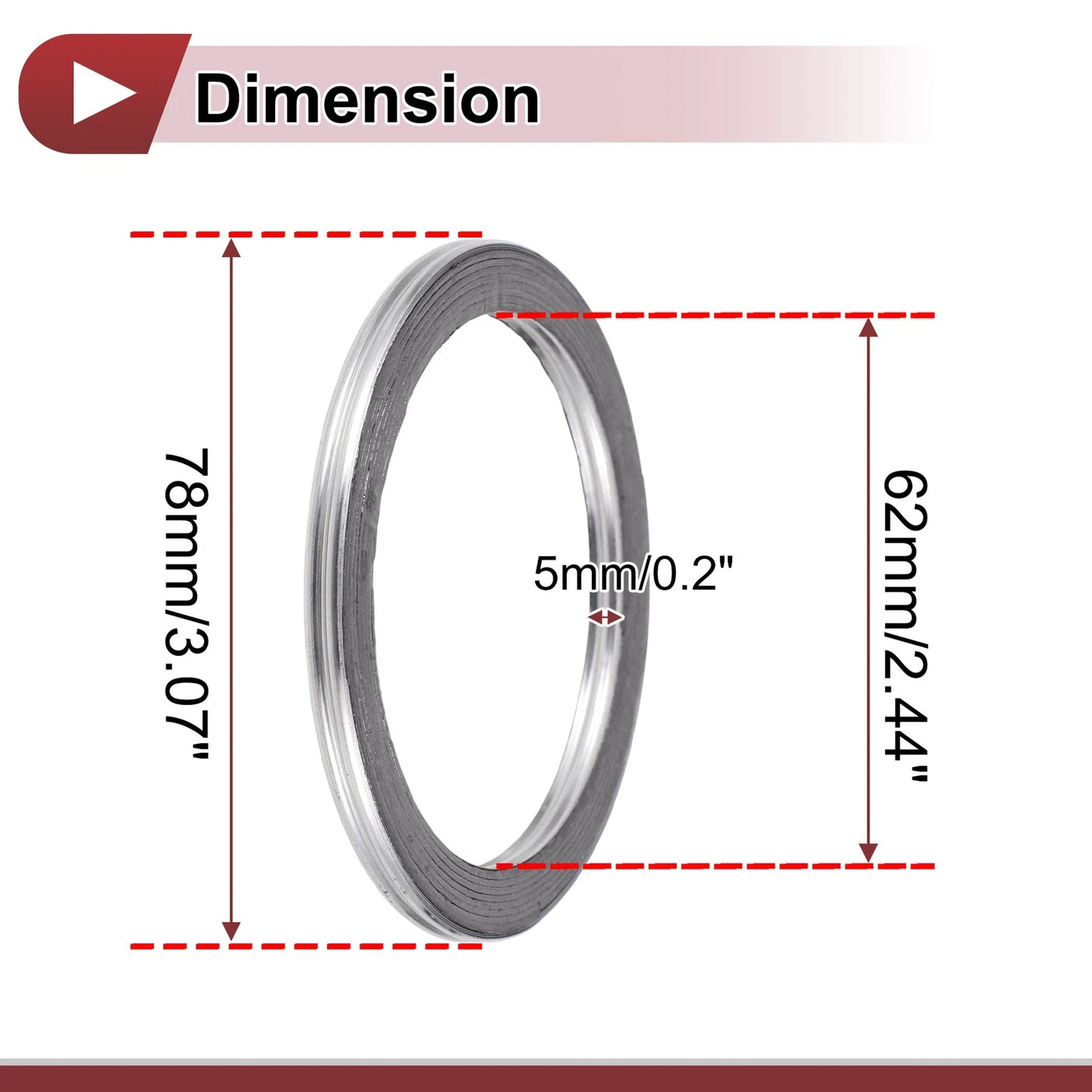 Exhaust Manifold Gasket   - 62mm Donut Ring