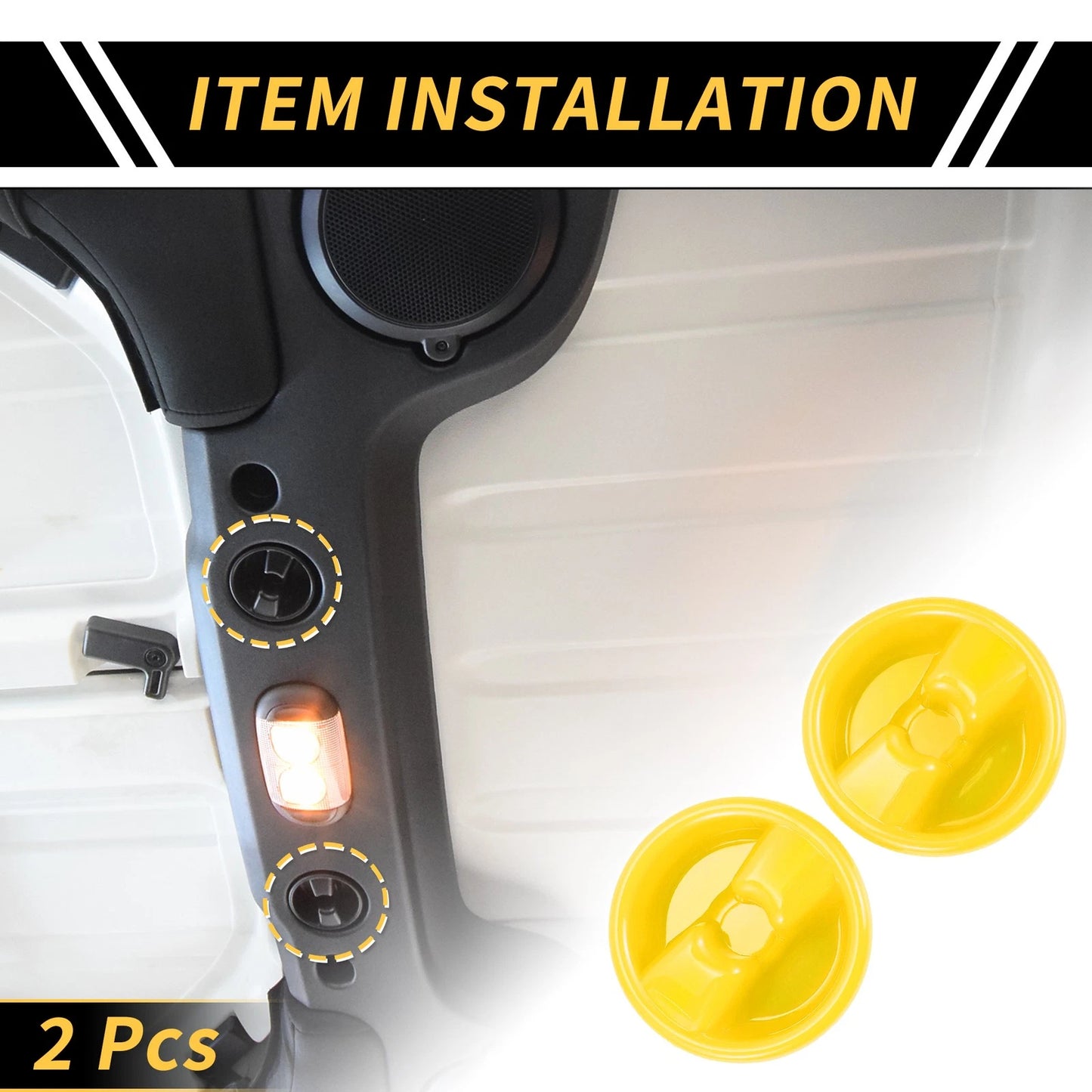 Roof Top Mounting Knob Screw Cover for Jeep Wrangler JK (2007–2017) Yellow