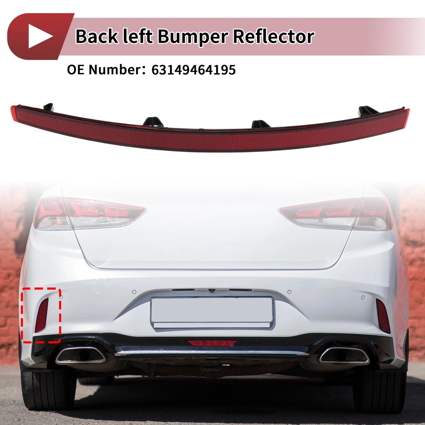 Rear Left Bumper Reflector No. 63149464195 for BMW 760i (2023–2026)