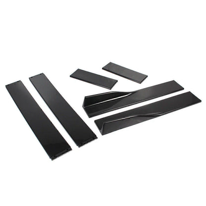 Universal Car Side Skirt Extension Rocker Panel Splitters Lip 78.7" Black