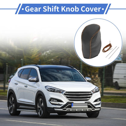 Car Gear Shift Knob Cover for Hyundai Tucson 2010-2013 - 1 x Black Brown