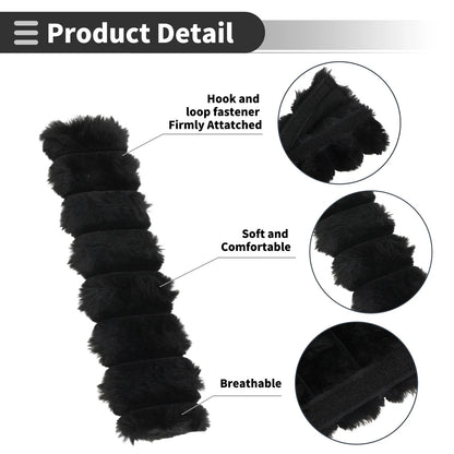 Set of 2 Black Seat Belt Cover Pads 24cm for Universal Fit