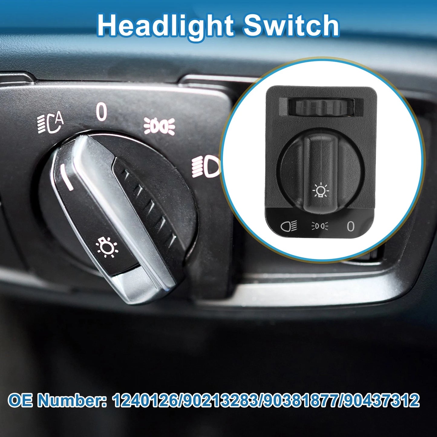 Headlight Switch for Mercedes-Benz W124 W126 (No.1240126/90213283)