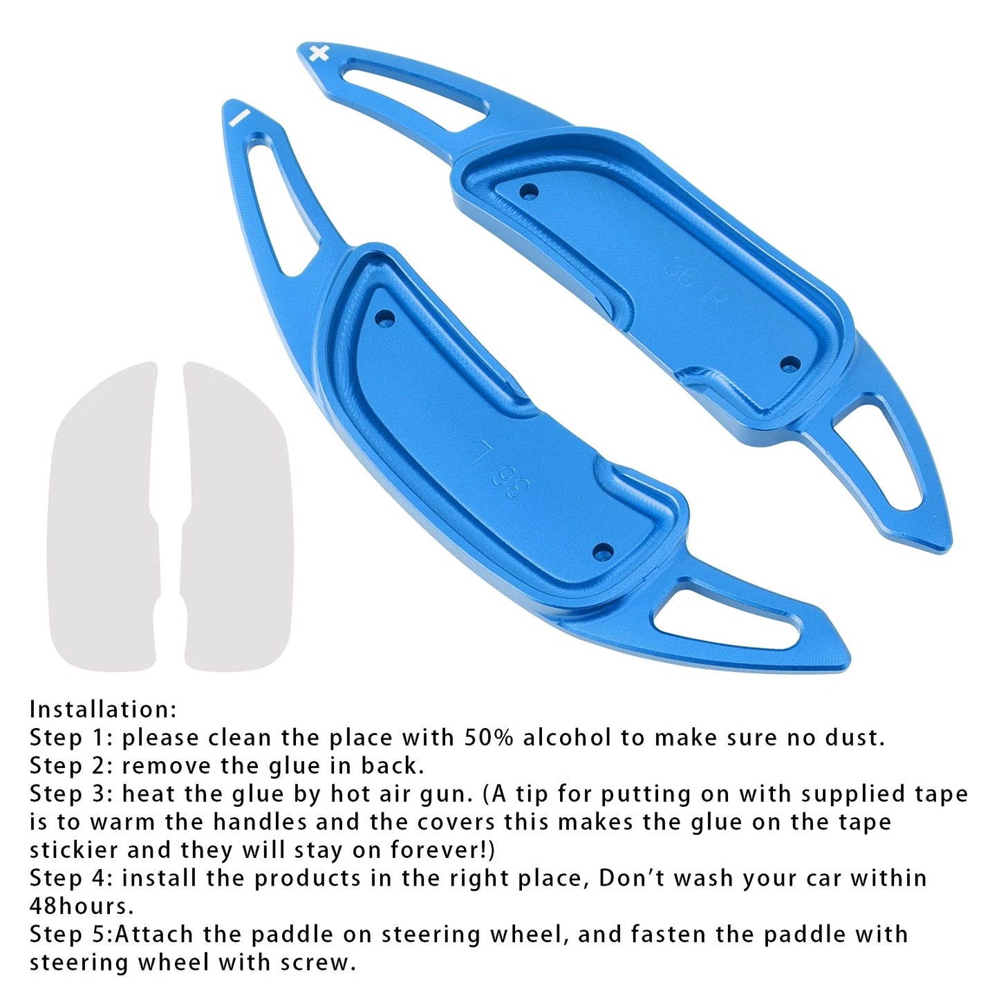 Shift Paddle Extensions for Benz AMG (Aluminum, Blue)