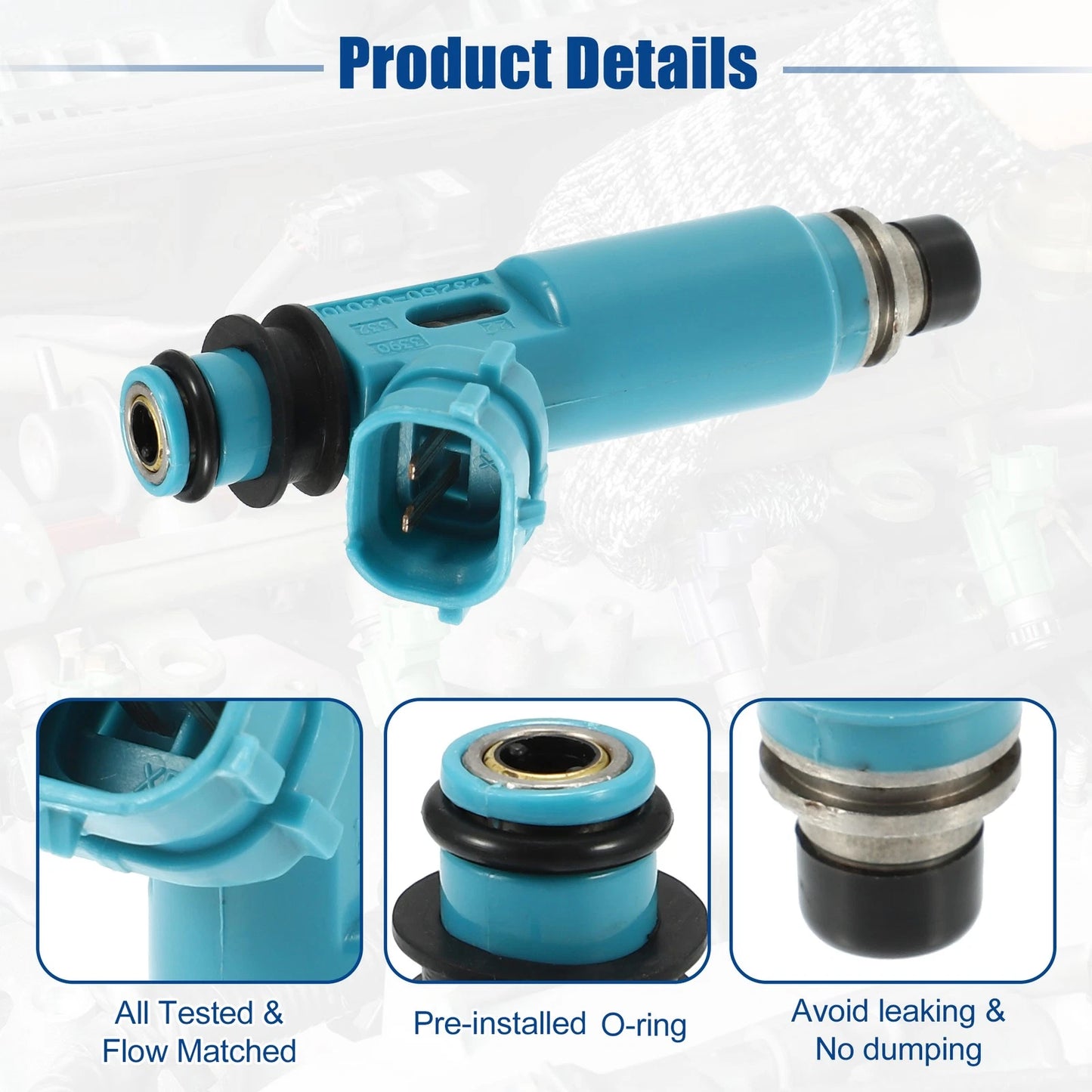 Set of 4 Fuel Injector Nozzles 23209-03010 for Toyota Camry Solara (1999–2001)