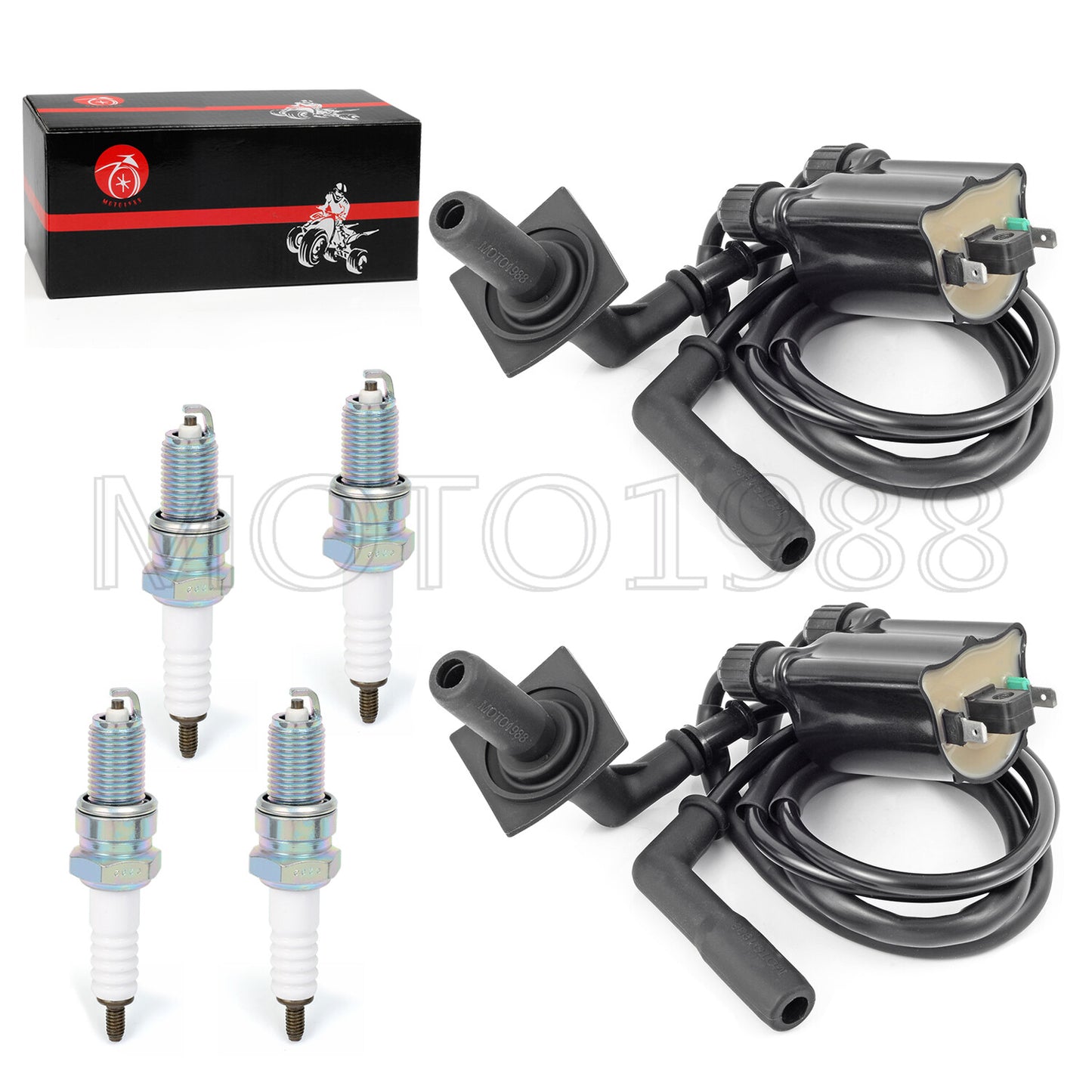 Ignition Coil Pack & Spark Plug Set for Honda VT1100 Shadow (1997–2007)