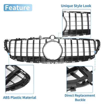 Front Upper Bumper Grille for Mercedes-Benz CLS400 2015-2018 Black Grille