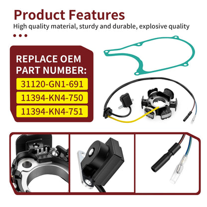 Alternator Stator with Cover Gasket for Honda XR80R (1995–2003)