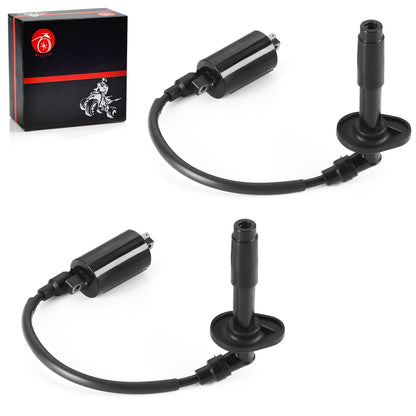 2X Ignition Coil & Spark Plug Cap for Kawasaki Ninja 250R (1988–2007)