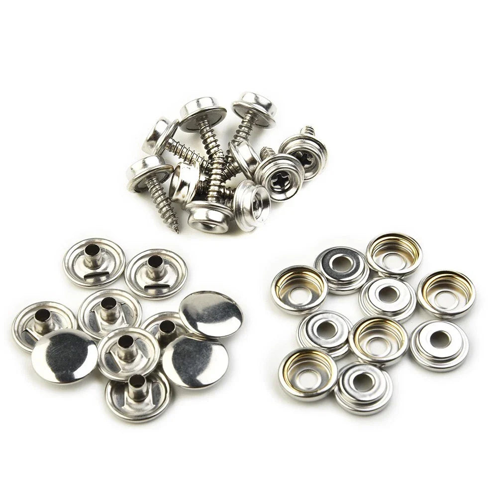 Snap Fasteners Fast Fabric Repair Kit Stud Button Rivet Clothing Leather