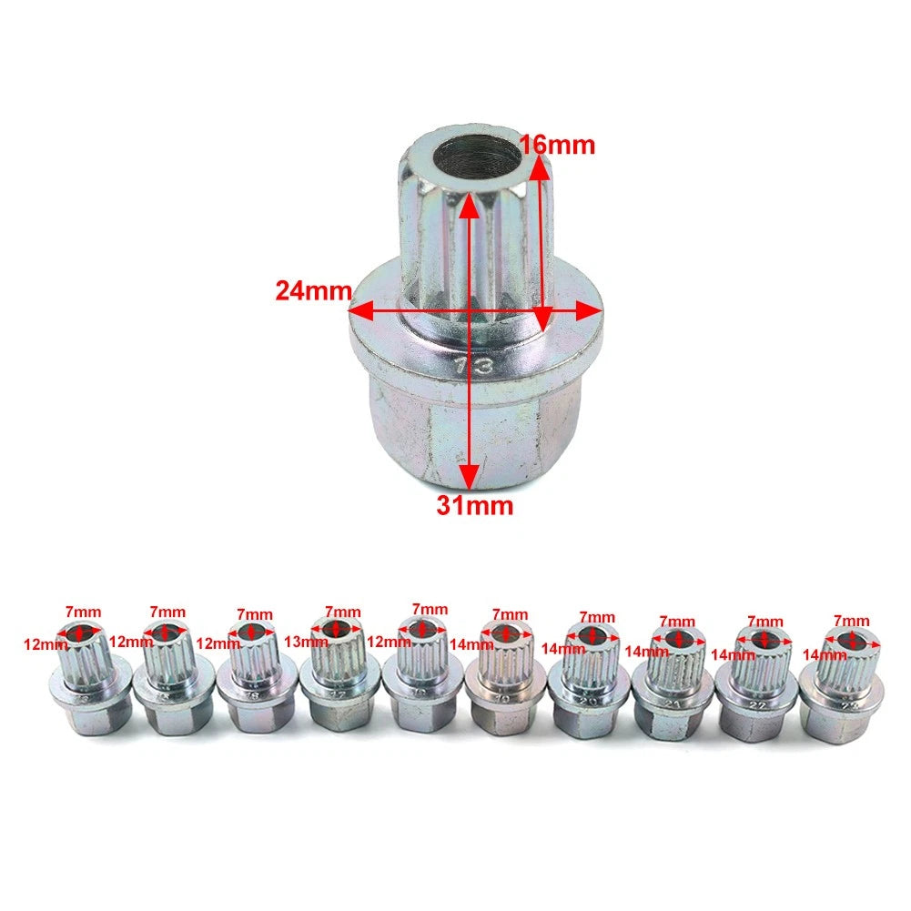 Anti-theft Wheel Bolt Lock Nut Key Adapter for BMW 1 3 5 6 7 Series (2000–2023)