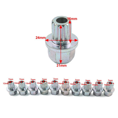 Anti-theft Wheel Bolt Lock Nut Key Adapter for BMW 1 3 5 6 7 Series (2000–2023)