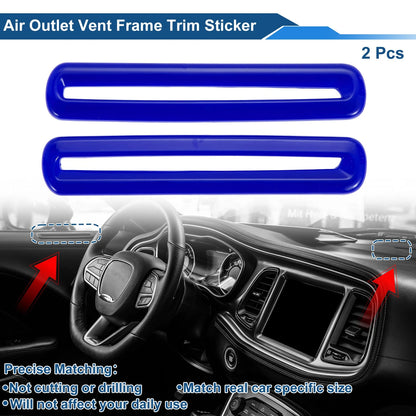 2Pcs Air Condition Outlet Vent Trim Cover for Dodge Challenger (2015–2023) Blue