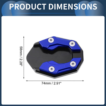 Side Stand Plate Pad for Motorcycle (Set of 1) - Aluminum Alloy, Blue