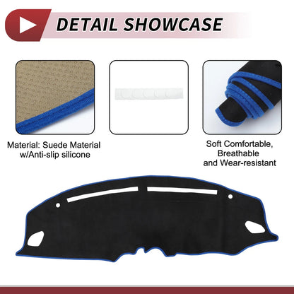 Dashboard Cover Mat for Suzuki Swift ZC33S/13S/53S/C83S (2017–2023) Black Blue