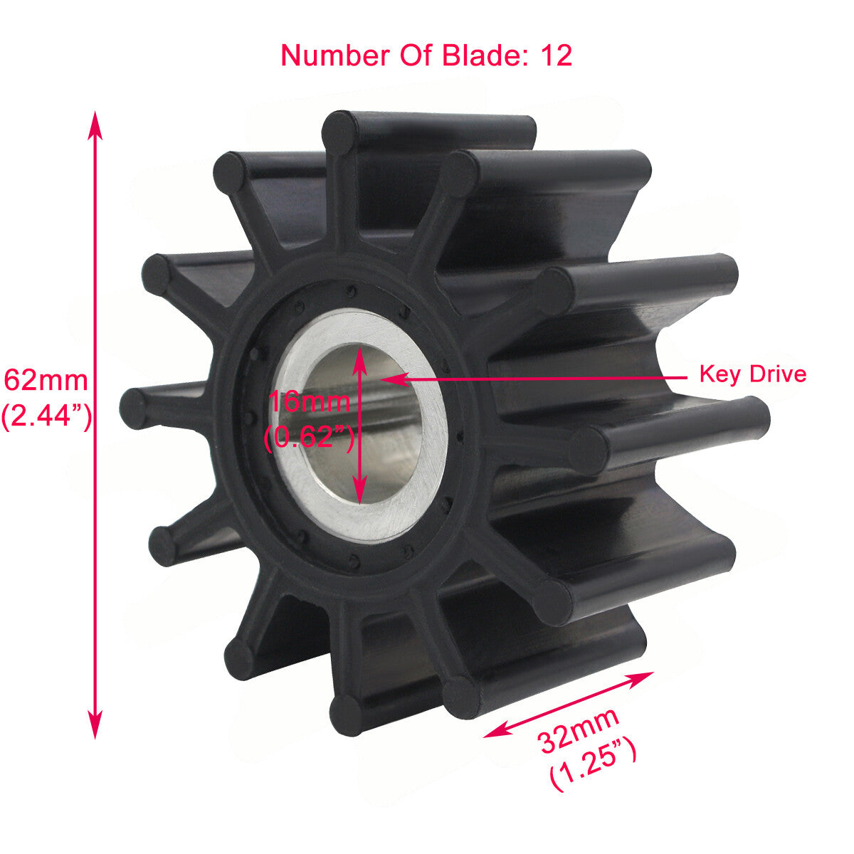 Sea Water Pump Impeller Repair Kit for Sherwood Crusader