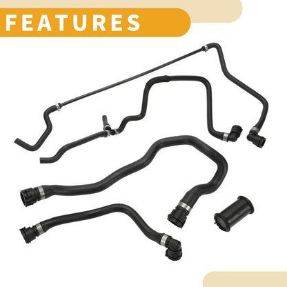 Radiator Hose for BMW 550i (2006-2010) Rubber Black