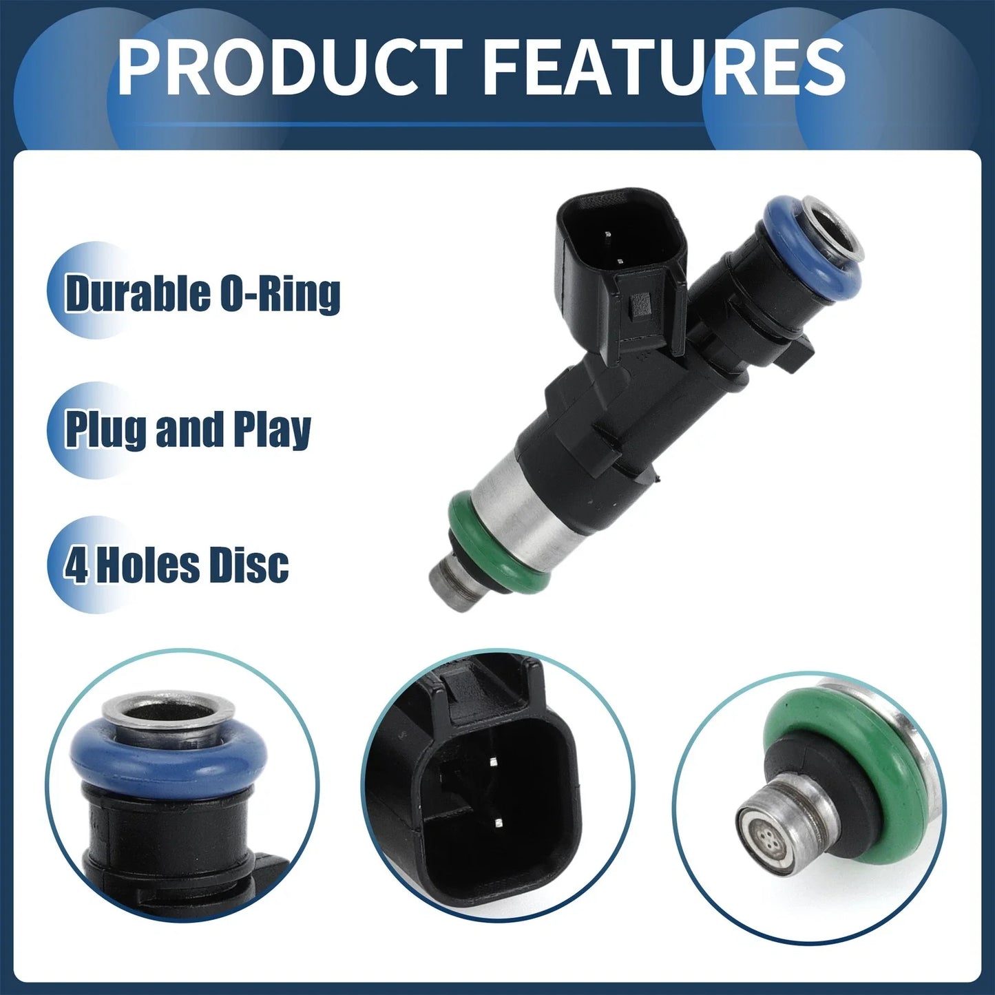Fuel Injector Set for Dodge Avenger R/T 2008-2010 2.7L 3.5L Black 6 x Pcs