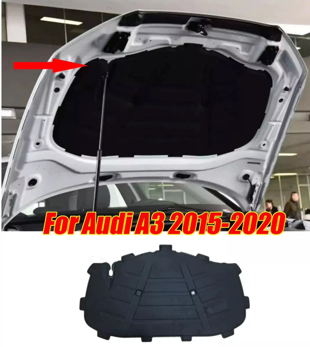 Front Engine Cover Blanket Hood Insulation Pad Heat Shield for Audi A3 (2015–2020)