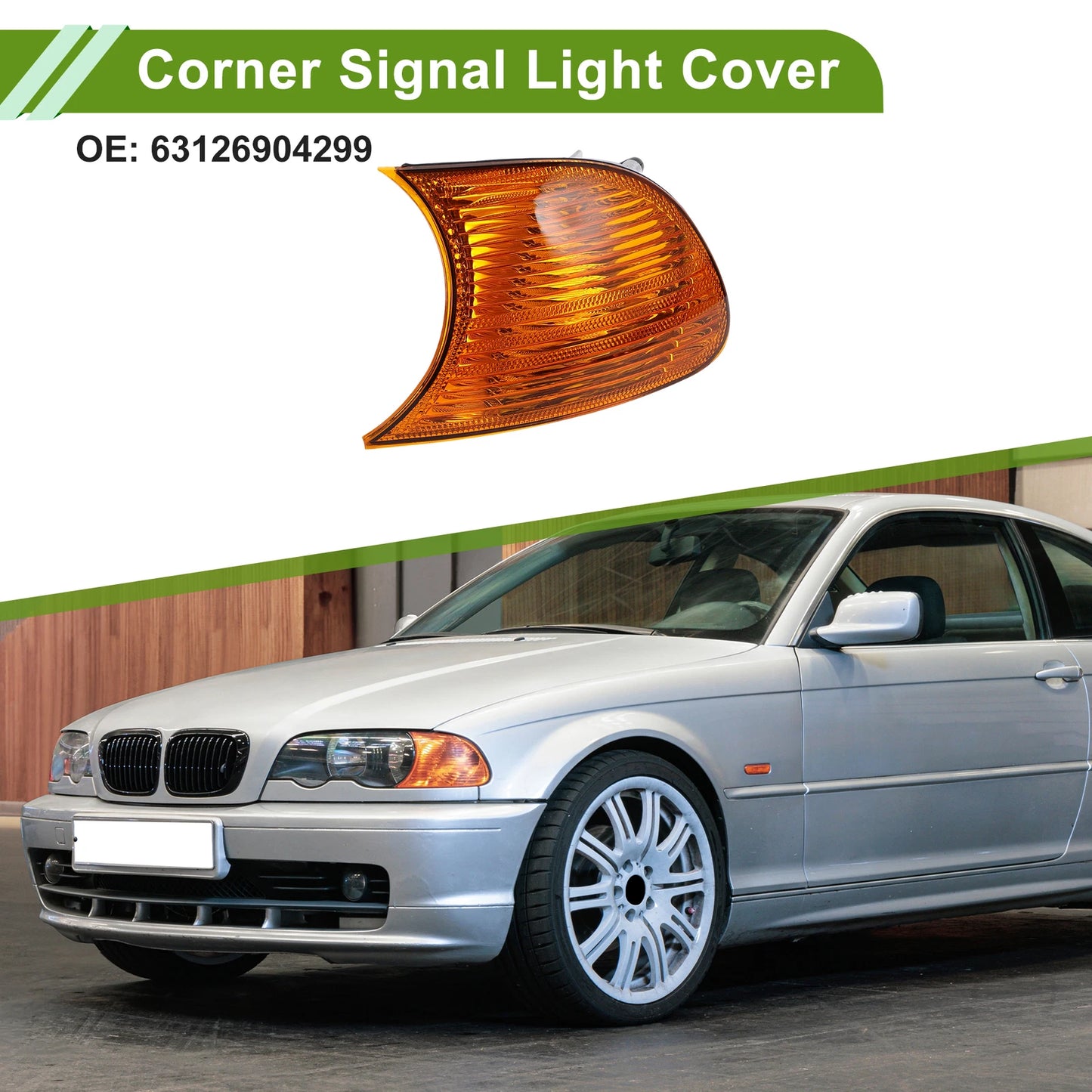 1 Pc Left Corner Signal Light Cover for BMW (1999–2001) No. 63126904299