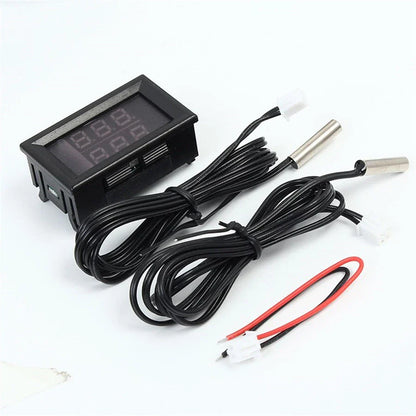 Red Blue LED Dual Digital Display Intercooler Supercharger Temp Gauge for Car