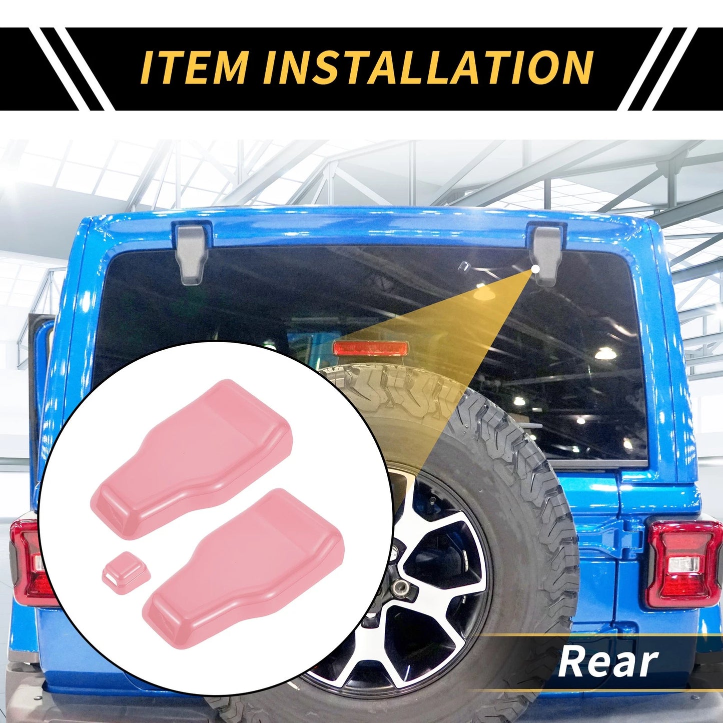 Set of 1 Rear Tail Door Window Hinge Wiper Nozzle Cover Trim for Jeep