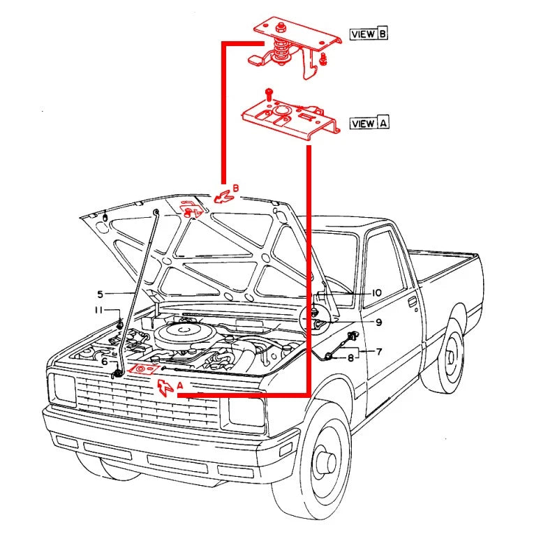 Hood Latch Striker for Isuzu Faster Bedford KB KB26 KB41 (LHD)