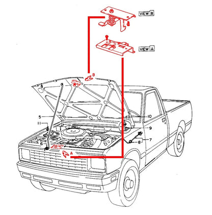 Hood Latch Striker for Isuzu Faster Bedford KB KB26 KB41 (LHD)